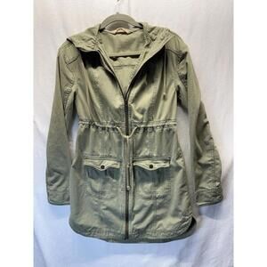 Army Green Women Military Style Hollister Utility Jacket Sz XS Forest Grunge
